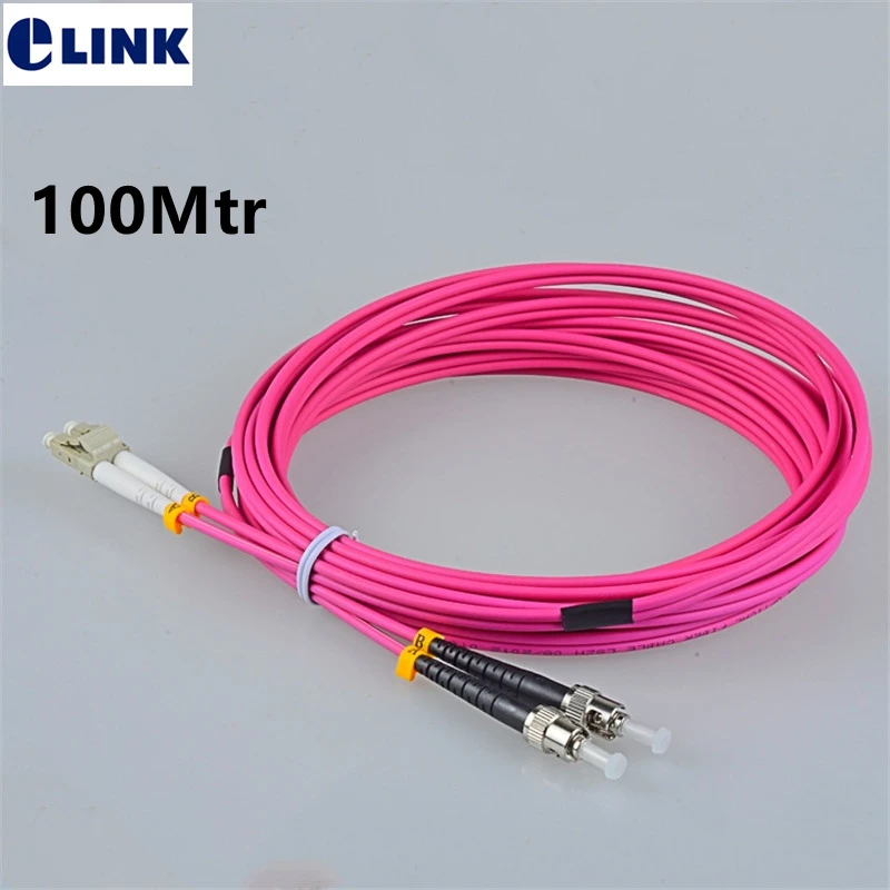 

100M OM4 Patchcords duplex fiber optic cable Red voilet LC-SC LC-FC LC-ST SC-FC SC-ST ST-FC connector 100mtr ftth jumper ELINK