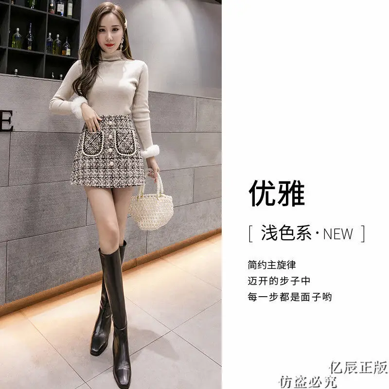 Women's Woolen Tartan Skirt 2020a Skirt for Autumn and Winter Woman Skirts Mujer Faldas Saias Mulher 
Women's Woolen Tartan Skirt 2020a Skirt for Autumn and Winter Woman Skirts Mujer Faldas Saias Mulher