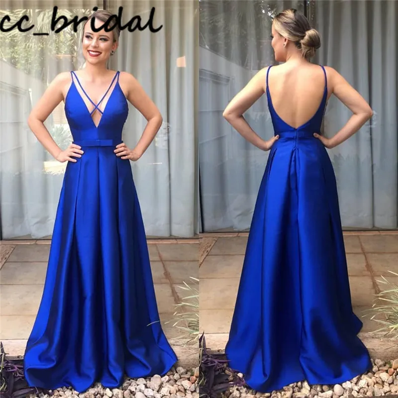 Charming A-line Prom Dresses Long 2020 Sexy V-neck Royal Blue Evening Party Gowns For Women Luxury Satin rochii robe de soiree
Charming A-line Prom Dresses Long 2020 Sexy V-neck Royal Blue Evening Party Gowns For Women Luxury Satin rochii robe de soiree