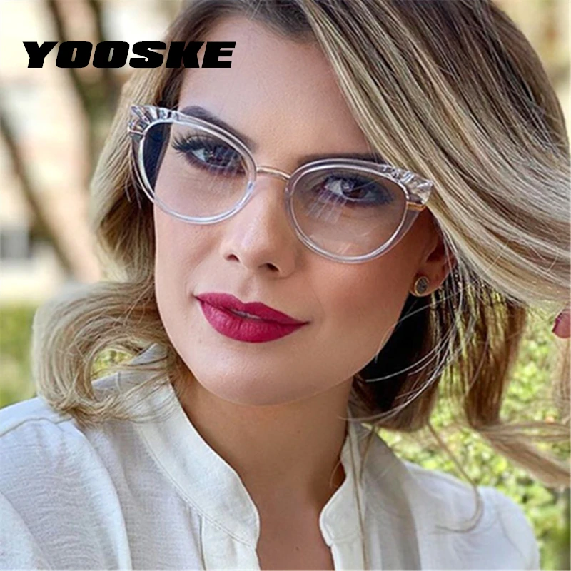 Компьютерные очки YOOSKE с защитой от синего света модные кошачий глаз оправы для