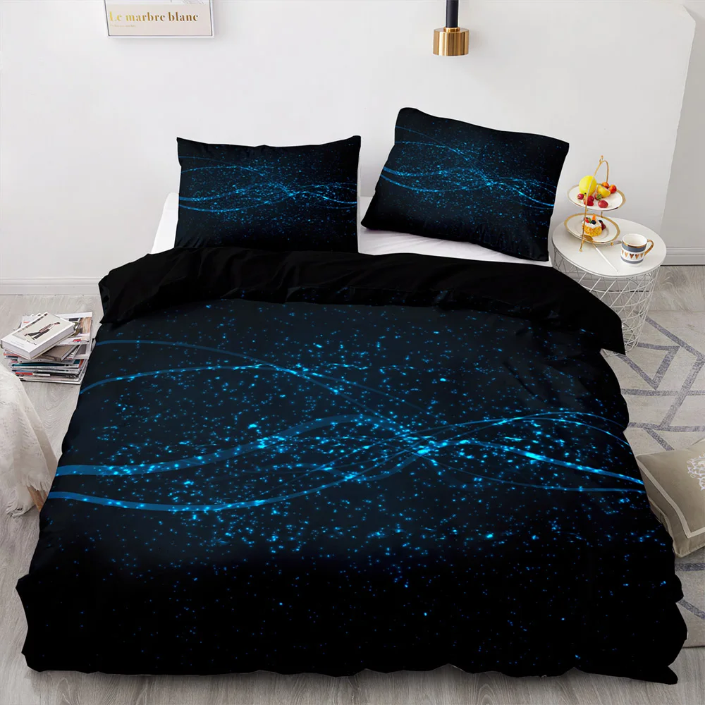 Blue Shiny Light Spots Pattern Bedding Set, 260×220 Duvet Cover Set With Pillowcase, 173×218 Quilt Cover,Black Blanket Cover
Blue Shiny Light Spots Pattern Bedding Set, 260×220 Duvet Cover Set With Pillowcase, 173×218 Quilt Cover,Black Blanket Cover