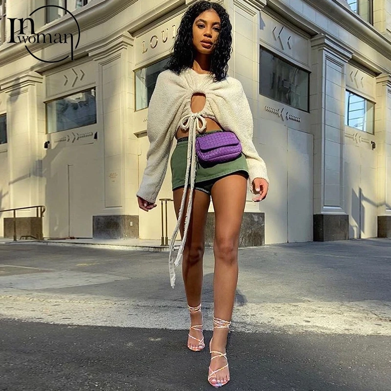 Inwoman Soft Warm 2 Piece Sets Womens Outfits Summer Two Piece Shorts Sets Women Bandage Long Sleeve Crop Top Matching Sets 2021
Inwoman Soft Warm 2 Piece Sets Womens Outfits Summer Two Piece Shorts Sets Women Bandage Long Sleeve Crop Top Matching Sets 2021