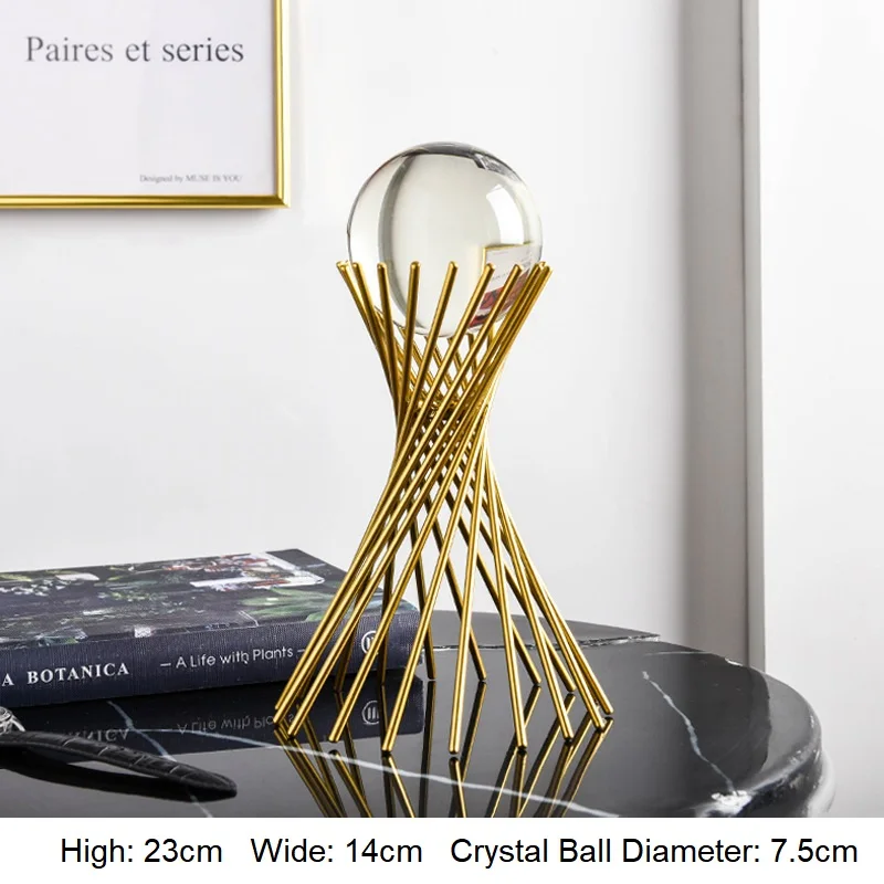Golden Luxury Modern Metal Crystal Ball Crafts Ornament Living Room Home Decoration Accessories
Golden Luxury Modern Metal Crystal Ball Crafts Ornament Living Room Home Decoration Accessories