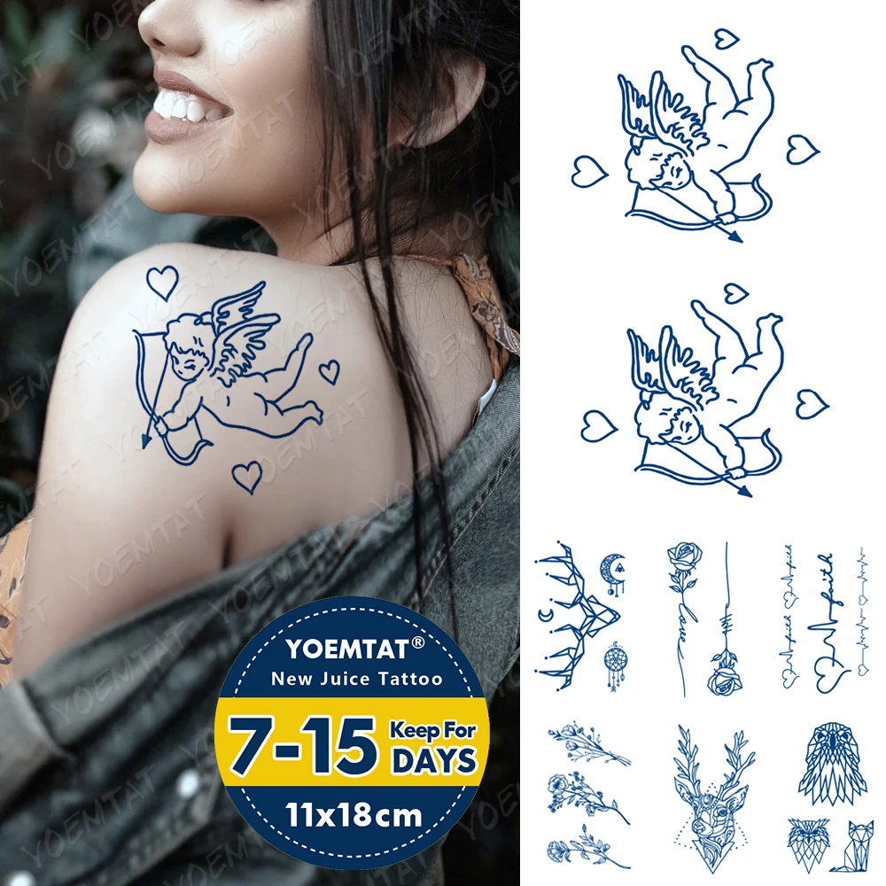 Juice Lasting Waterproof Temporary Tattoo Stickers Cupid Rose Heartbeat Wave Love Flash Tattoos Woman Body Art Fake Tatoo Male
Juice Lasting Waterproof Temporary Tattoo Stickers Cupid Rose Heartbeat Wave Love Flash Tattoos Woman Body Art Fake Tatoo Male