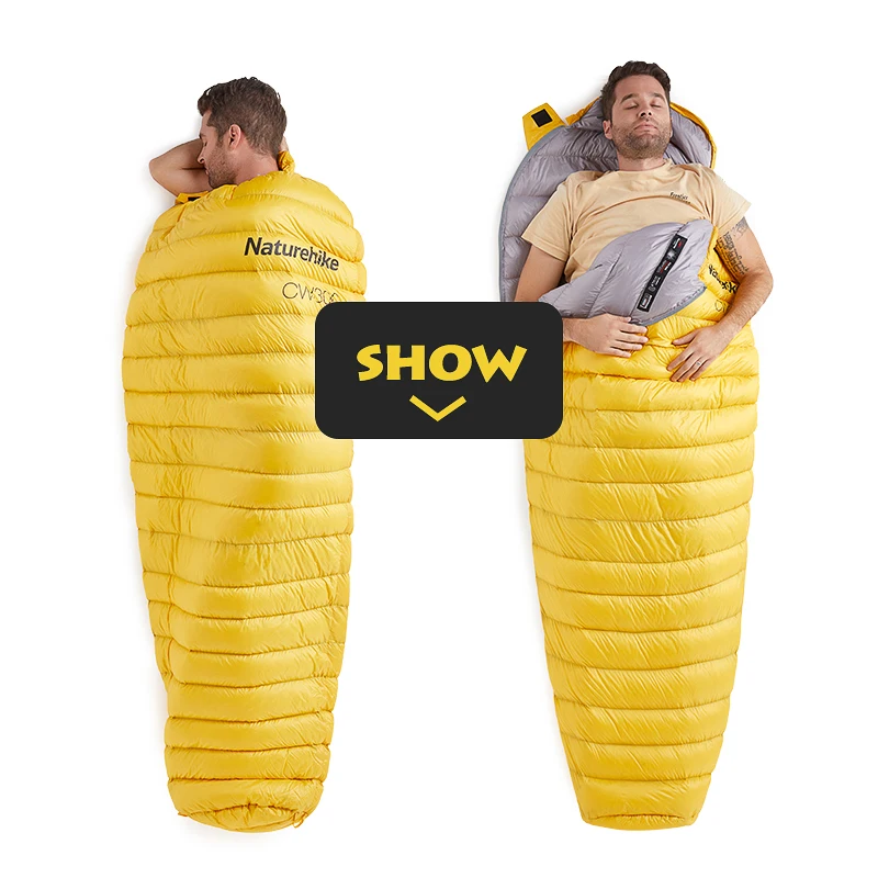 Сверхлегкий спальный мешок Naturehike CW300 для мам белый гусиный пух улицы походов