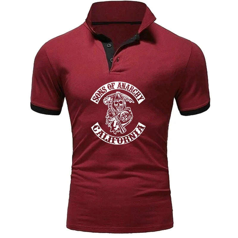NEW Casual Men's short sleeve SOA sons of anarchy Skull printing Summer Solid color tops cotton high quality Men's polo shirt
NEW Casual Men's short sleeve SOA sons of anarchy Skull printing Summer Solid color tops cotton high quality Men's polo shirt