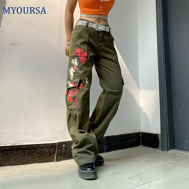 Low Rise Cargo Pants Women Y2k Straight Jeans Baggy Fashion Print Pattern Denim Trousers Harajuku Green Streetwear Vintage 2021
Low Rise Cargo Pants Women Y2k Straight Jeans Baggy Fashion Print Pattern Denim Trousers Harajuku Green Streetwear Vintage 2021