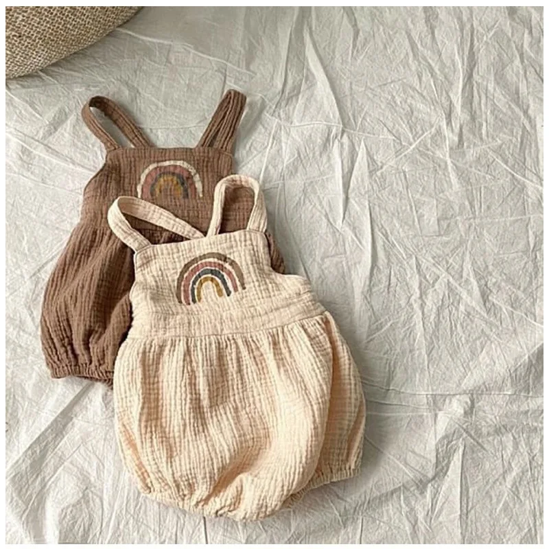 2020 Baby Autumn Rainbow Suit Bib + Striped T-shirt Two-piece Suit Kids Girls Clothes Outfits Baby Girl Clothes
