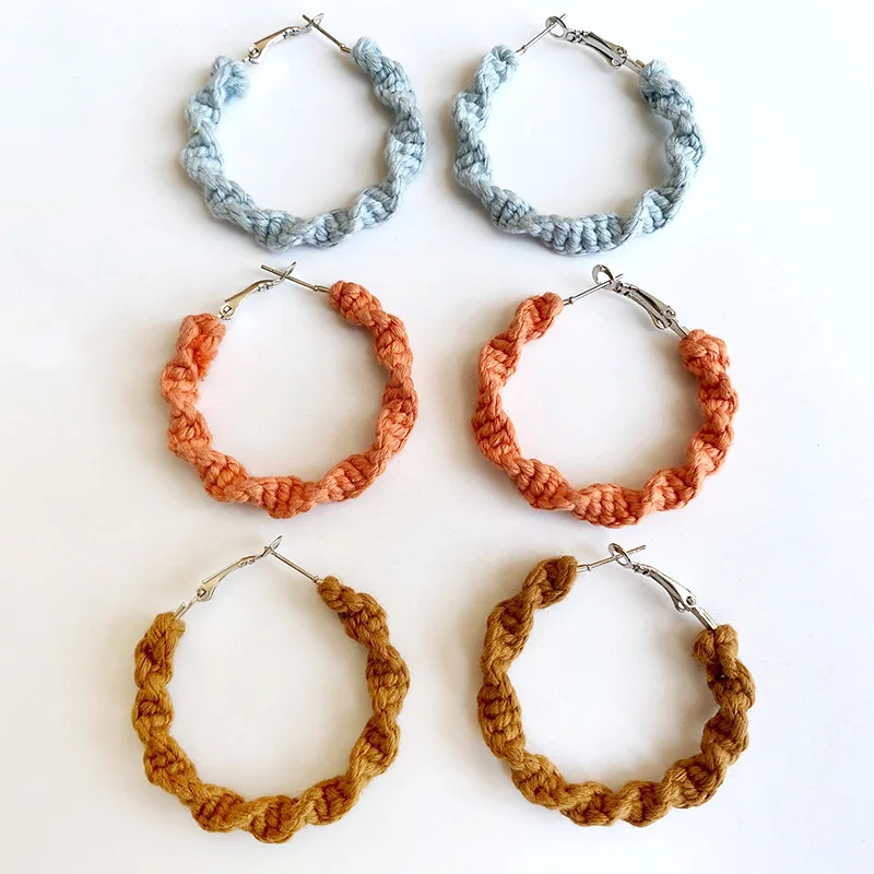 Morandi Color Geometric Handmade Woven Macrame Hoop Earrings BOHO Wedding Vacation Party Jewelry for Women Gifts
Morandi Color Geometric Handmade Woven Macrame Hoop Earrings BOHO Wedding Vacation Party Jewelry for Women Gifts