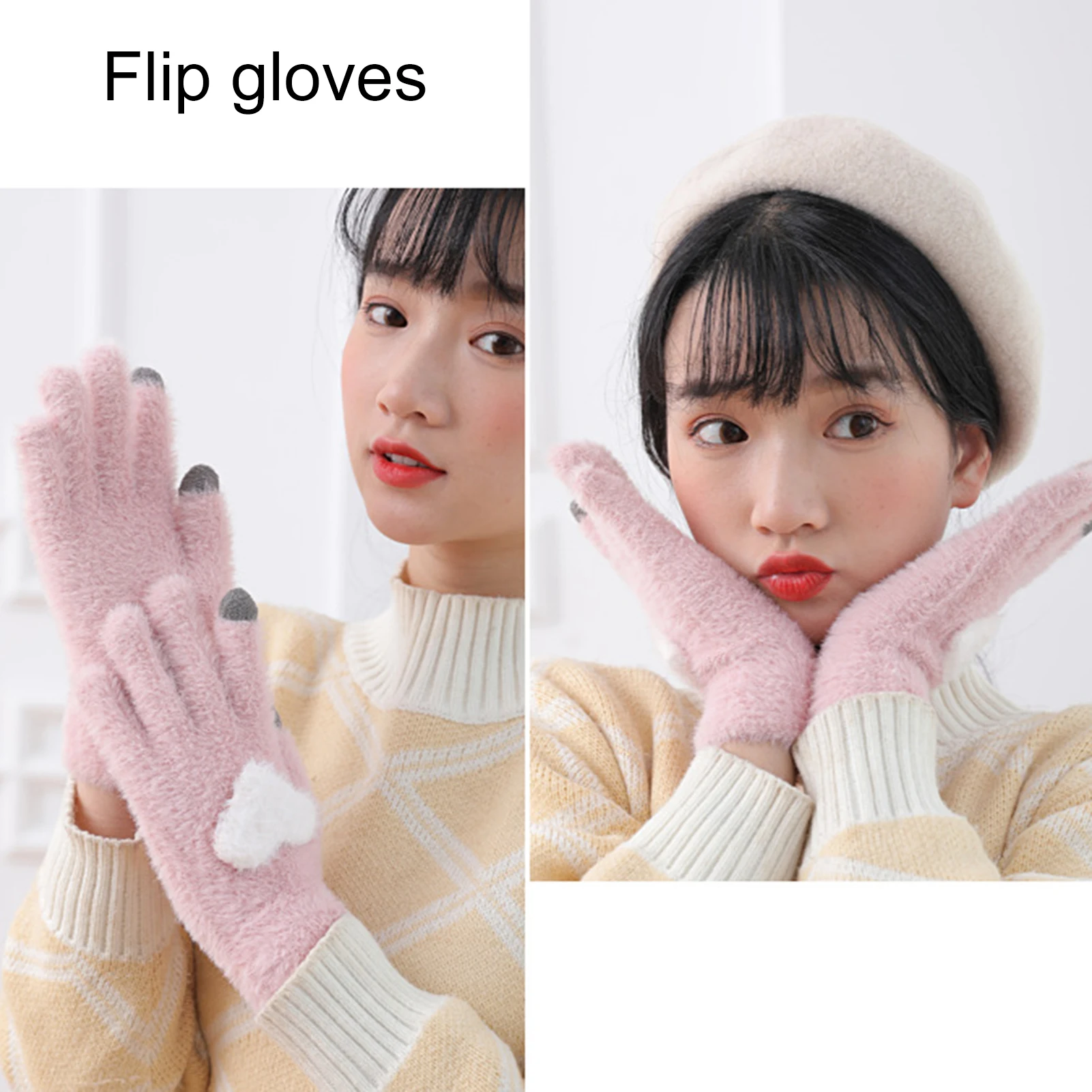 1 Pair Woman Winter Thermal Touch Screen Gloves Fluffy Heart Shape Full Finger Gloves Adult Warm Plush Knitted Gloves Mittens
1 Pair Woman Winter Thermal Touch Screen Gloves Fluffy Heart Shape Full Finger Gloves Adult Warm Plush Knitted Gloves Mittens