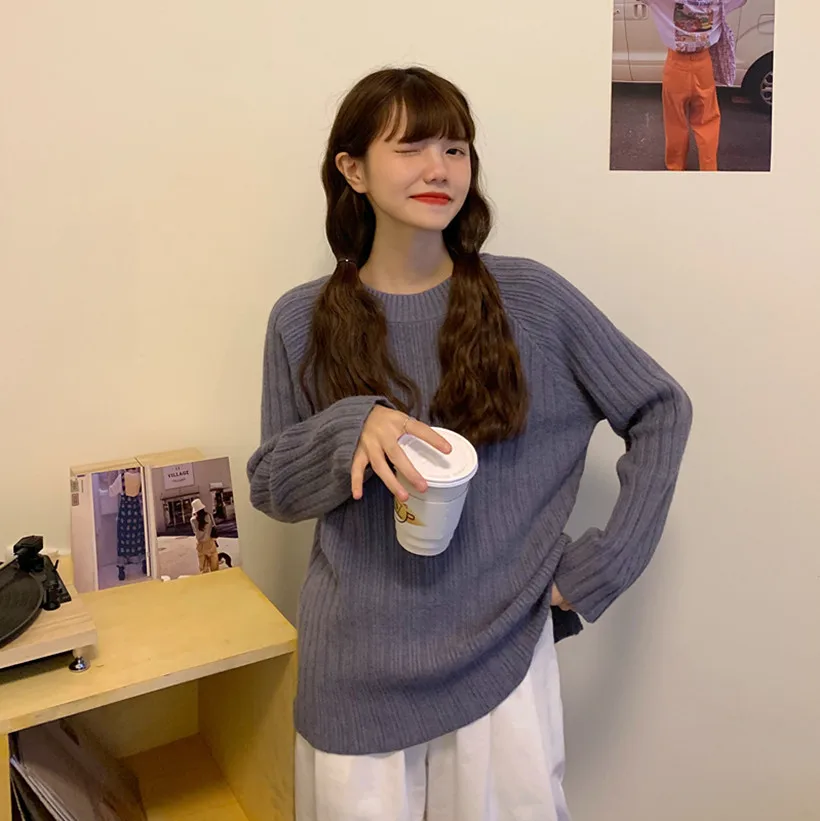 Autumn and winter Ladies Sweaters And Pullovers Korean Style long-sleeved casual crop sweaters Slim solid Color Knitted pullover
Autumn and winter Ladies Sweaters And Pullovers Korean Style long-sleeved casual crop sweaters Slim solid Color Knitted pullover