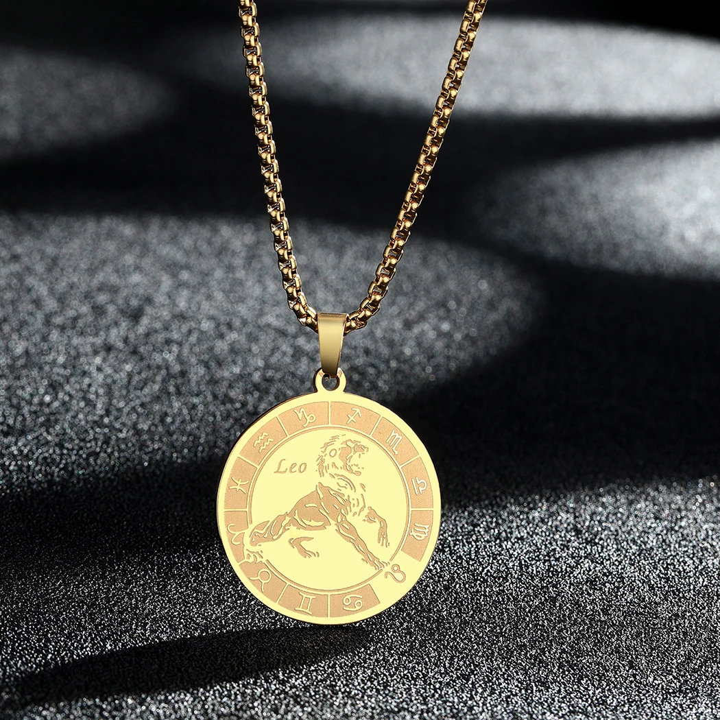 CHENGXUN Zodiac Sign Leo Charm Necklace for Women Men Stainless Steel 12 constellations Astrology Pendant Jewelry Birthday Gift
CHENGXUN Zodiac Sign Leo Charm Necklace for Women Men Stainless Steel 12 constellations Astrology Pendant Jewelry Birthday Gift