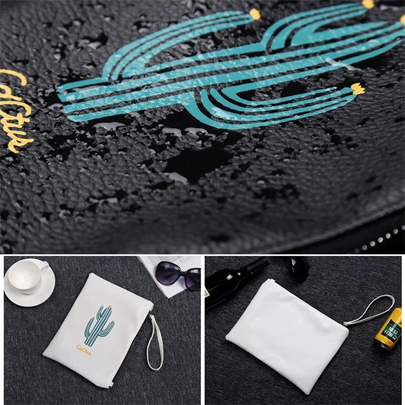 1 pcs black White cactus Waterproof PU Leather 27*20cm File Folder Document Filing pen Bag Stationery gift | Канцтовары для офиса