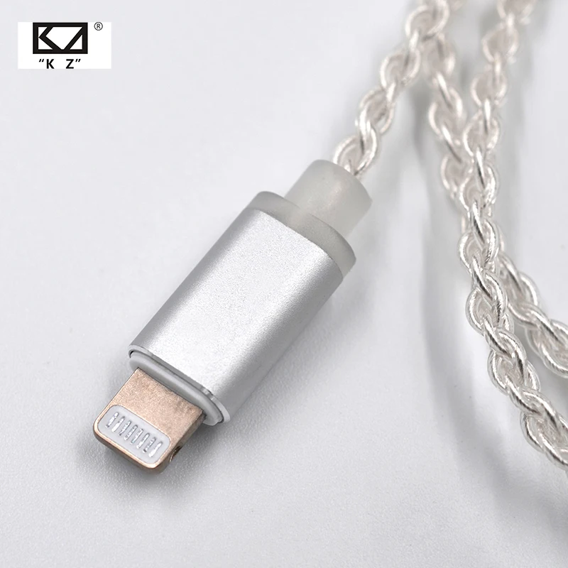 2-контактный провод освещения KZ MMCX соединительный кабель с серебряным покрытием