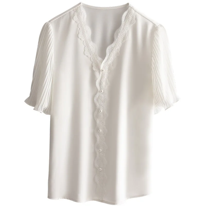 Women Summer Chiffon Shirts 2021 New Fashion Long Sleeve V-neck Button Lace Blouse Casual Blusas Top
Women Summer Chiffon Shirts 2021 New Fashion Long Sleeve V-neck Button Lace Blouse Casual Blusas Top