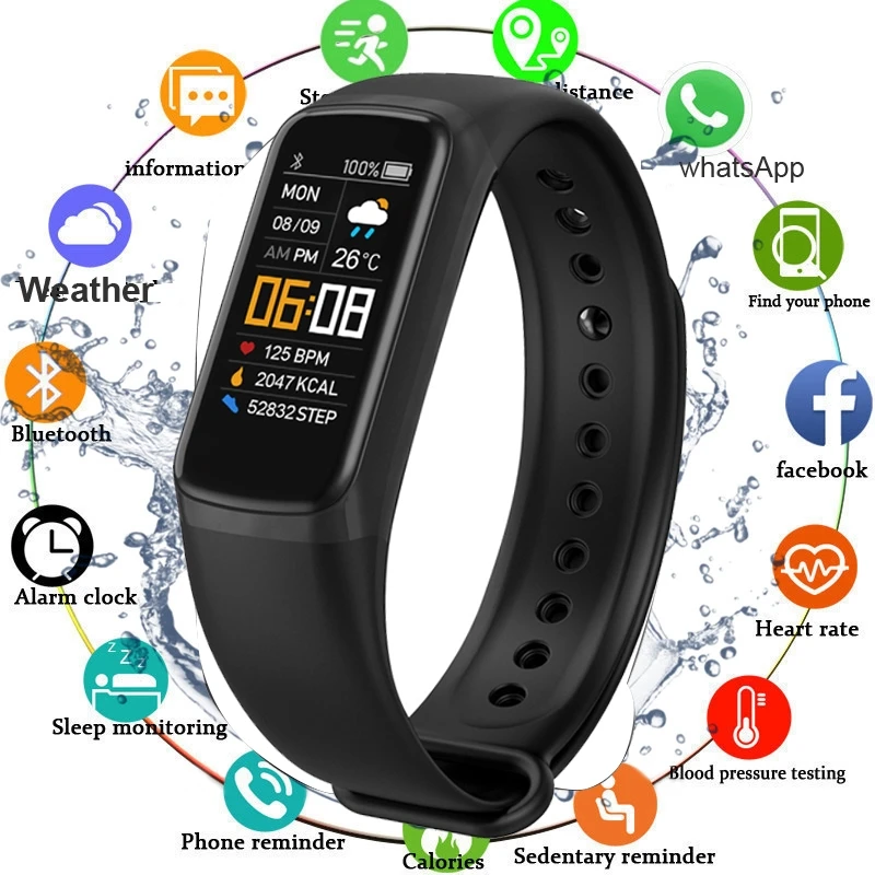 Men's, women's and children's smart bracelets, heart rate / blood pressure monitor, sleep tracker, waterproof
Men's, women's and children's smart bracelets, heart rate / blood pressure monitor, sleep tracker, waterproof