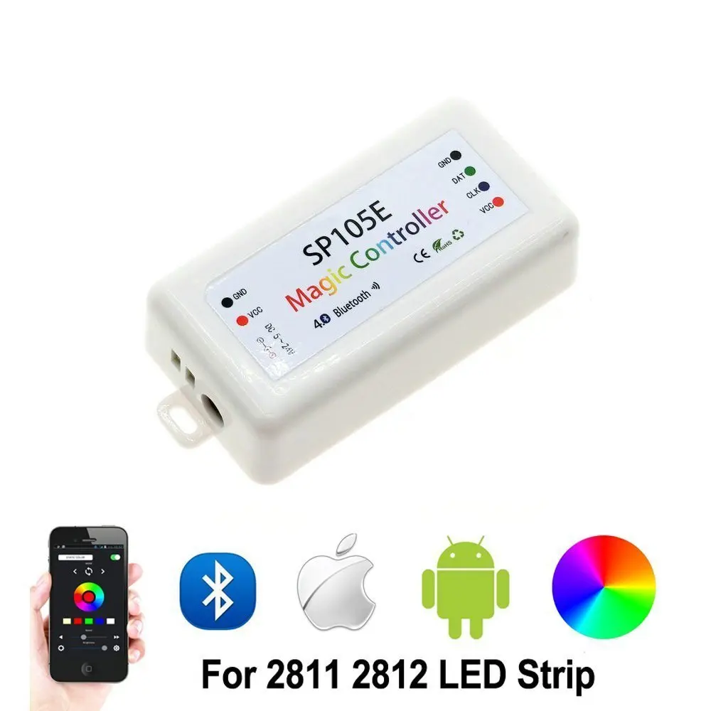 

Музыкальный контроллер приложений SPI для светодиодной ленты WS2812B, SP105E Bluetooth SK6812RGB/RGBW APA102 WS2811 пикселей, освещение