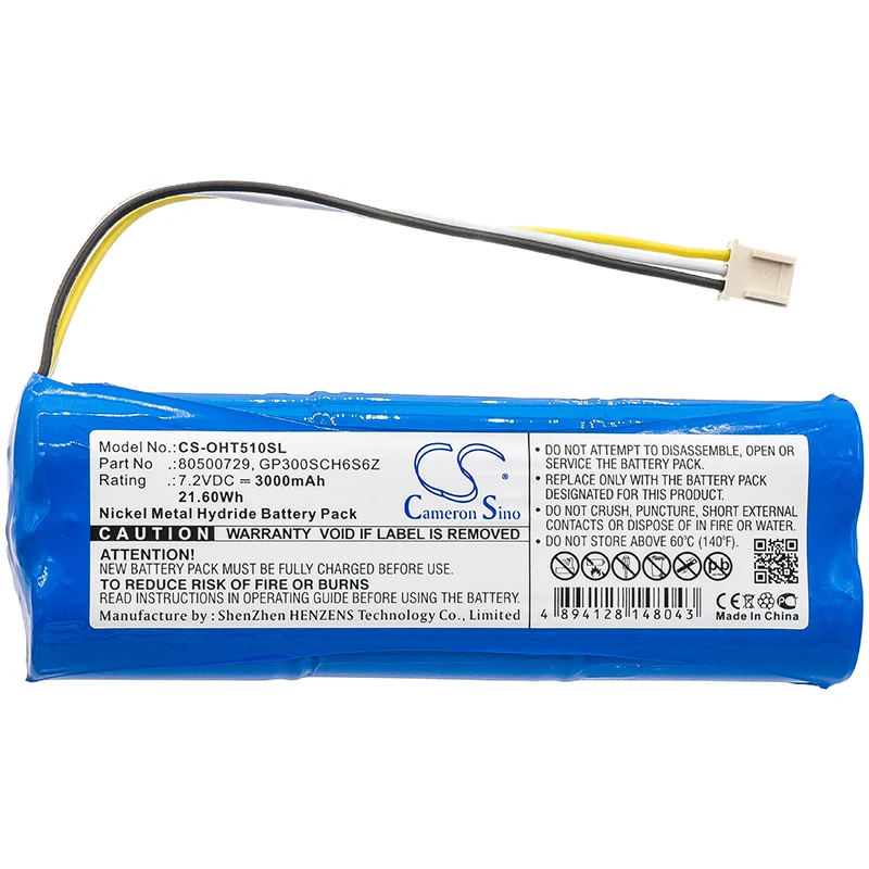 Cameron Sino 80500729 GP300SCH6S6Z Battery for Ohaus Defender 5000 bench scale T51P T51XW 3000mAh / 21.60Wh
Cameron Sino 80500729 GP300SCH6S6Z Battery for Ohaus Defender 5000 bench scale T51P T51XW 3000mAh / 21.60Wh