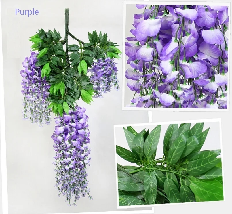 110 см 24 шт./лот шелковая Глициния Гирлянда искусственная Глициния Цветок Гирлянды свадебное украшение домашние украшения
110 см 24 шт./лот шелковая Глициния Гирлянда искусственная Глициния Цветок Гирлянды свадебное украшение домашние украшения