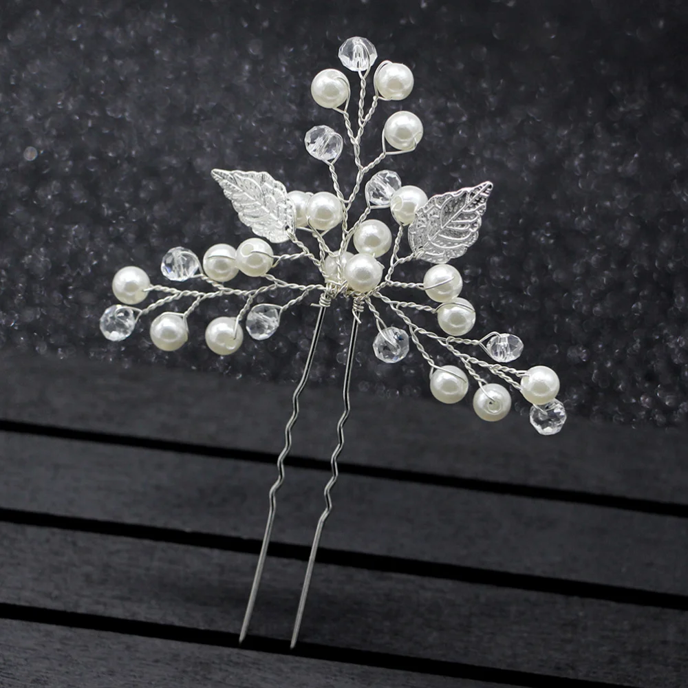 Alloy Leaf Hair Clips Decorative Pearl Crystal Bridal Hairpins Jewelry Accessories for Wedding Party (Golden Copper Wire)
Alloy Leaf Hair Clips Decorative Pearl Crystal Bridal Hairpins Jewelry Accessories for Wedding Party (Golden Copper Wire)