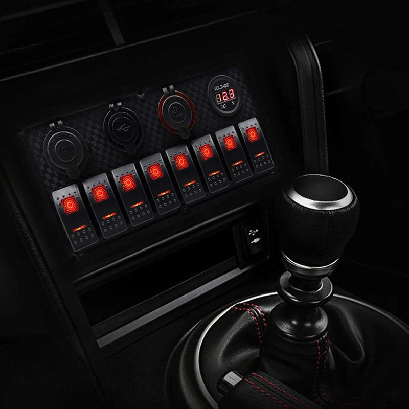 8 Gang Toggle Switch Panel 12V for Car Boat Dual USB Charging Port Cigarette Lighter Socket Voltmeter Boat Car Switch Panel
8 Gang Toggle Switch Panel 12V for Car Boat Dual USB Charging Port Cigarette Lighter Socket Voltmeter Boat Car Switch Panel