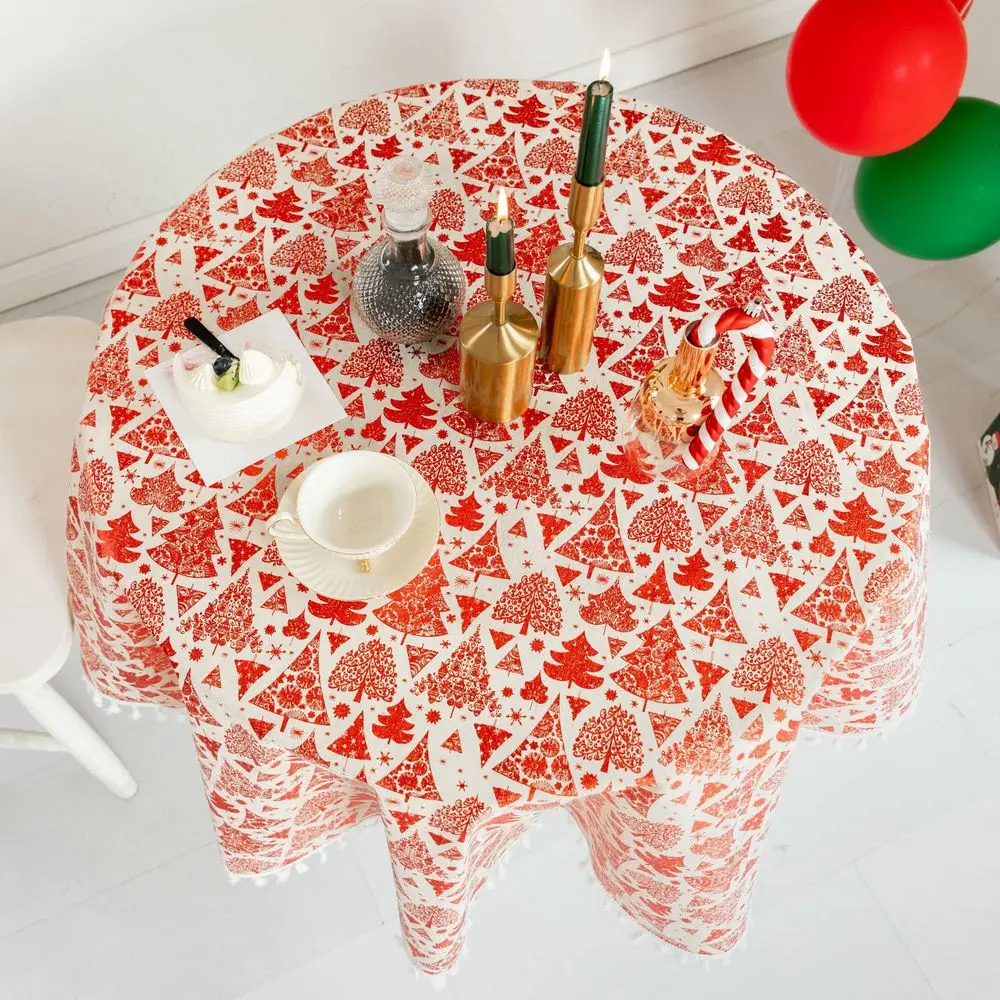 New High Quality Christmas Table Cloth Xmas Tree Pattern Cotton Tablecloth Washable Table Cover Banquet Dinner Table Decoration
New High Quality Christmas Table Cloth Xmas Tree Pattern Cotton Tablecloth Washable Table Cover Banquet Dinner Table Decoration