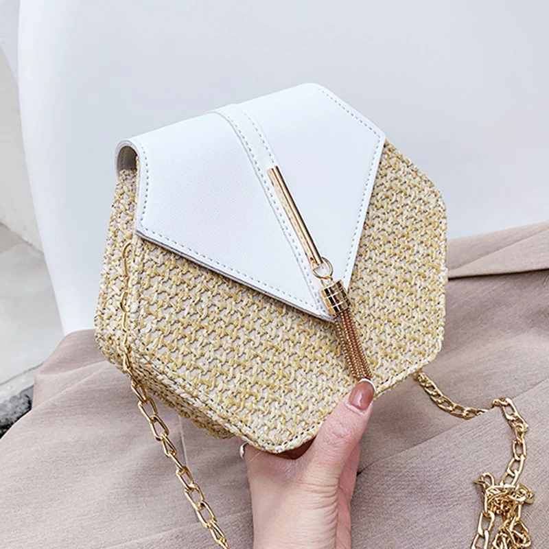 Hexagon Metal Tassel Decor Summer Straw Crossbody Bags for Women 2021 Fashion Chain Shoulder Bag Beach Woven Ladies Handbags
Hexagon Metal Tassel Decor Summer Straw Crossbody Bags for Women 2021 Fashion Chain Shoulder Bag Beach Woven Ladies Handbags