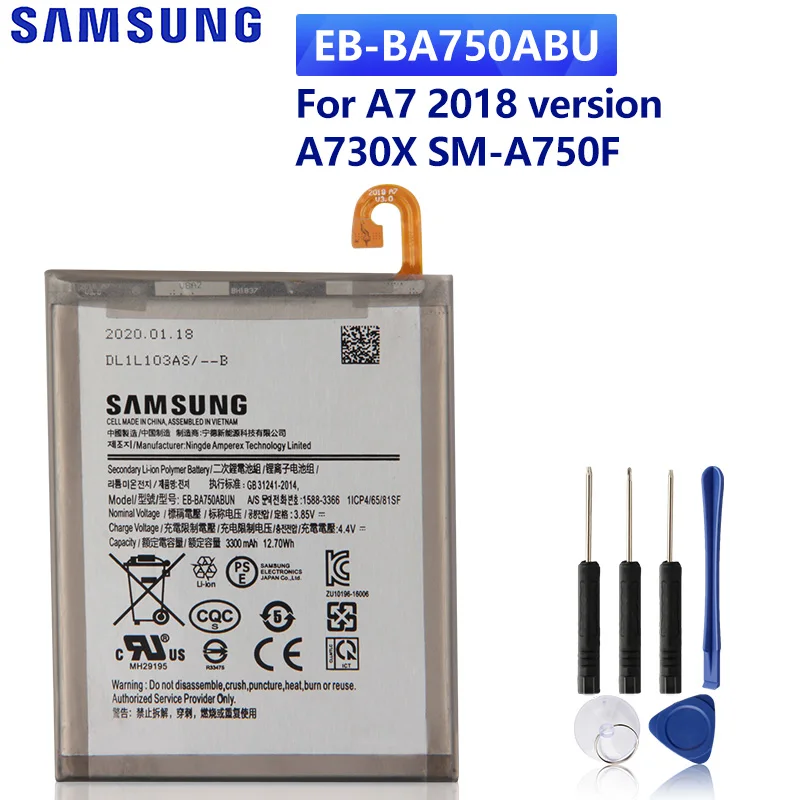SAMSUNG оригинальный запасной EB BA750ABU батареи для Samsung Galaxy A7 2018 версия SM A730x A750F A10