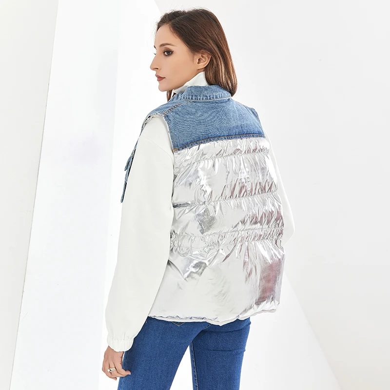 GALCAUR Denim Cotton Vest For Women Lapel Sleeveless Patchwork Ruched Oversized Loose Thick Coats Female 2021 Winter Clothes New
GALCAUR Denim Cotton Vest For Women Lapel Sleeveless Patchwork Ruched Oversized Loose Thick Coats Female 2021 Winter Clothes New