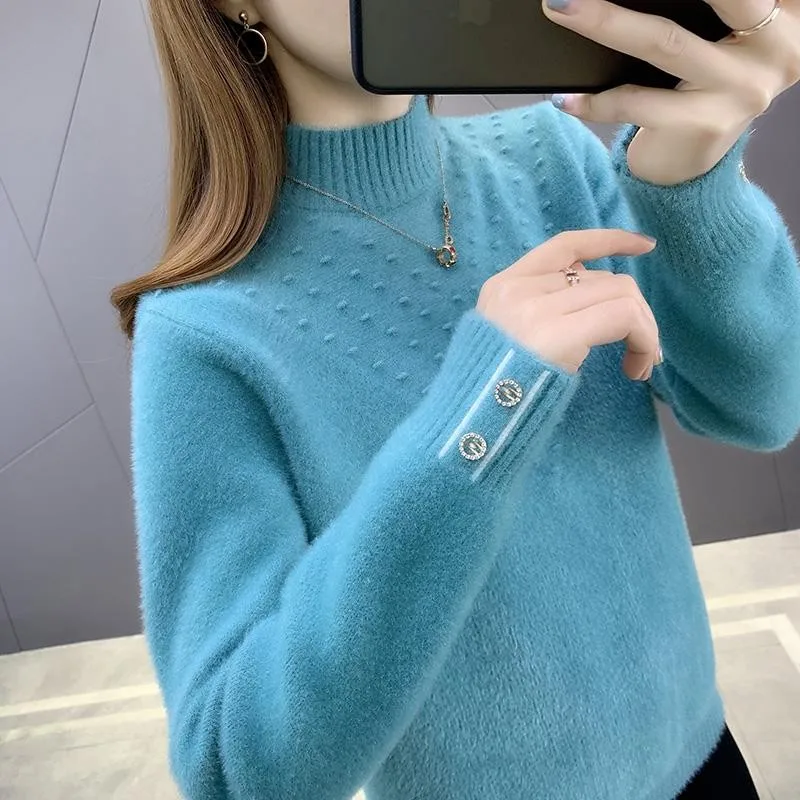 2021 New Autumn Winter Sweater Women Knitted Fashion Loose Casual Sweater Solid Color Long Sleeve Female Warm Ladies Pullover
2021 New Autumn Winter Sweater Women Knitted Fashion Loose Casual Sweater Solid Color Long Sleeve Female Warm Ladies Pullover
