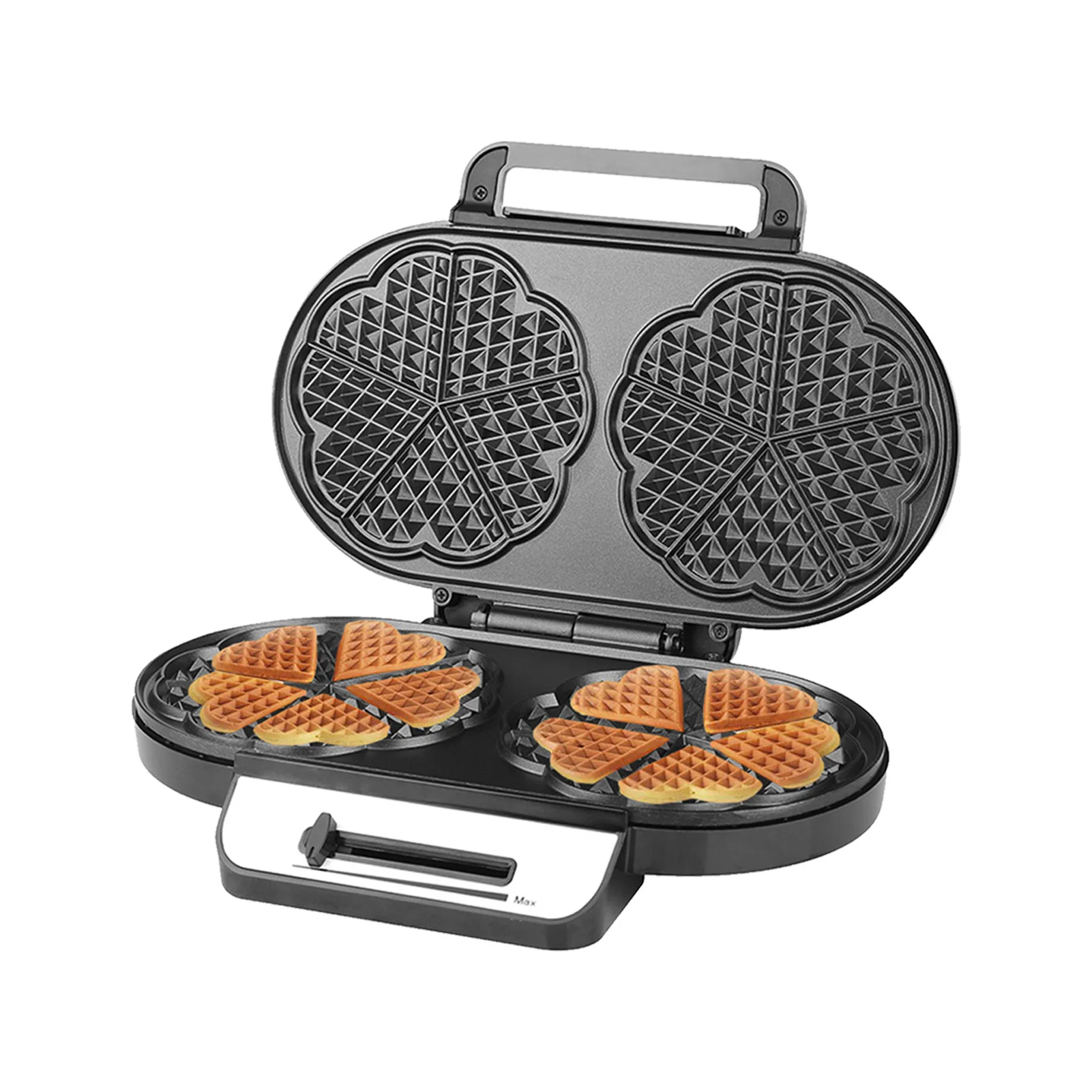Waffle Iron 1200W for Double Heart Waffles Heart with Double Waffle Plate Continuous Temperature Control Non-Stick Coating
Waffle Iron 1200W for Double Heart Waffles Heart with Double Waffle Plate Continuous Temperature Control Non-Stick Coating