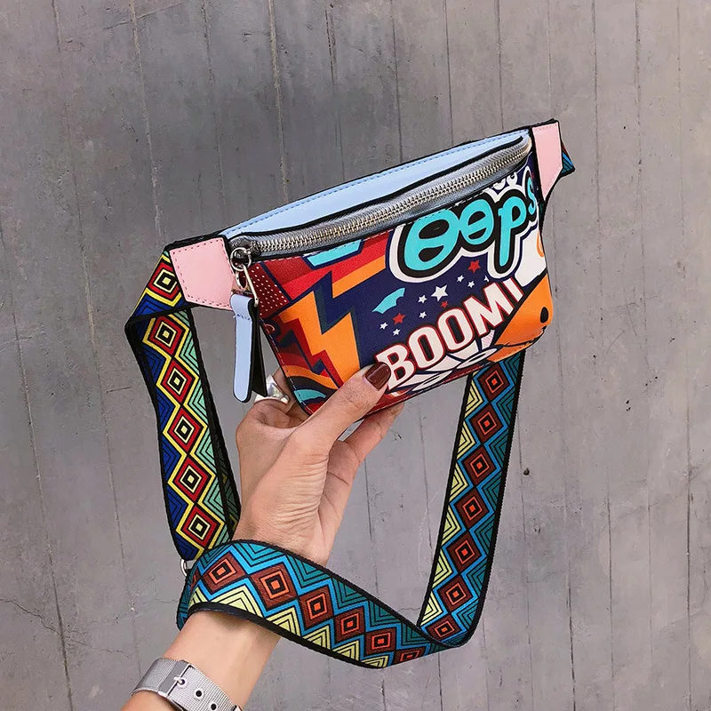 Bag women's 2021 summer new waist bag wide shoulder strap Crossbody Bag fashion personality graffiti hip hop chest bag
Bag women's 2021 summer new waist bag wide shoulder strap Crossbody Bag fashion personality graffiti hip hop chest bag