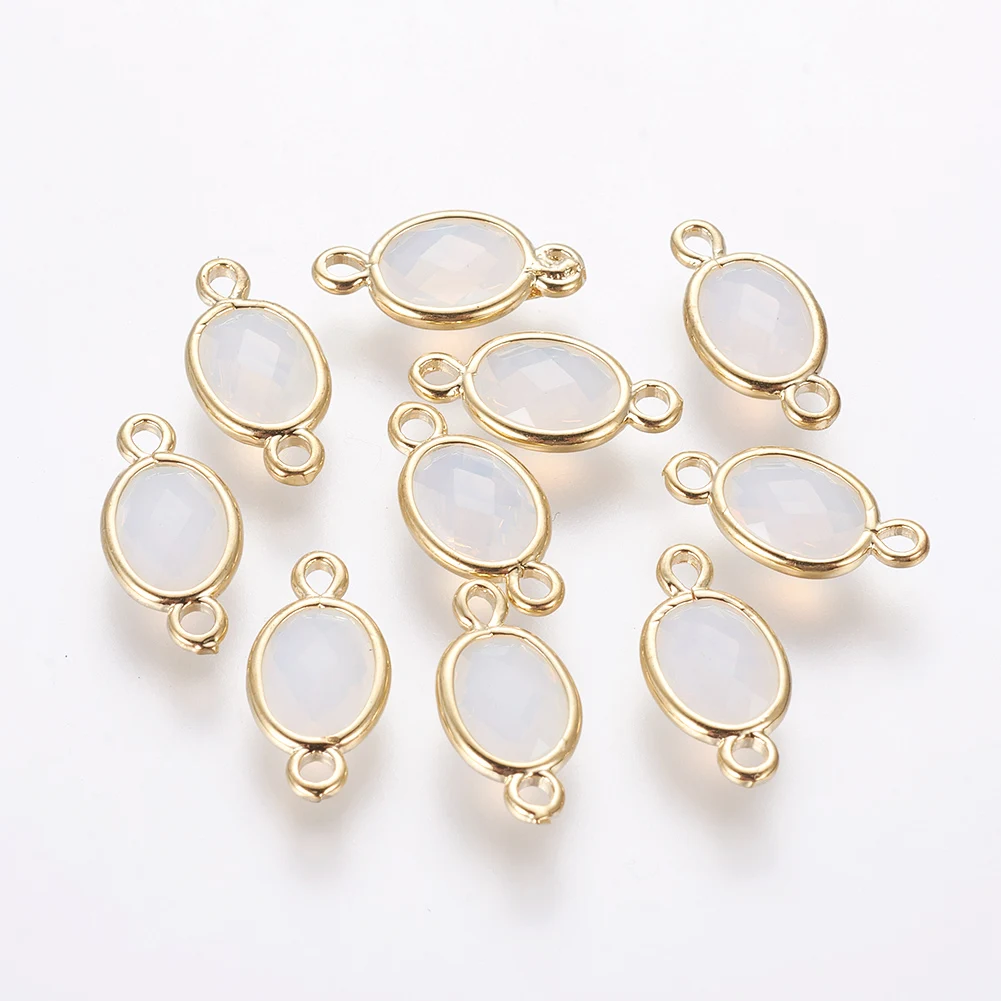 20 Pcs Oval Brass Glass Links Connectors Components For DIY Earrings Necklaces Jewelry Making Accessories Golden Silver Color
20 Pcs Oval Brass Glass Links Connectors Components For DIY Earrings Necklaces Jewelry Making Accessories Golden Silver Color