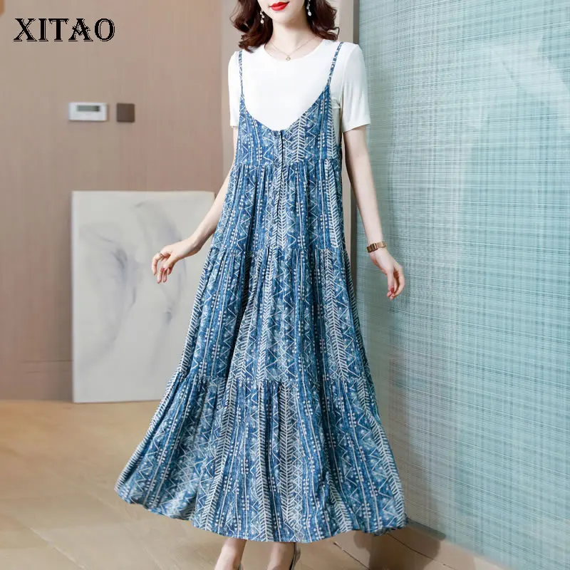 XITAO Pleated Dress Fashion New Women Pullover Goddess Fan Casual Style 2021 Summer Minority Loose Long Dress Top CLL1299 
XITAO Pleated Dress Fashion New Women Pullover Goddess Fan Casual Style 2021 Summer Minority Loose Long Dress Top CLL1299