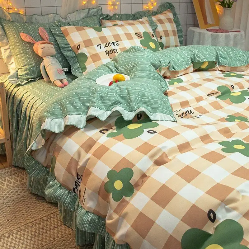 Lovely Princess Lace Thick Double Plate Printing Bed Skirt 4 Pcs Pastoral Style Bedding Pink Twin Bed Set King Size Bedding Set
Lovely Princess Lace Thick Double Plate Printing Bed Skirt 4 Pcs Pastoral Style Bedding Pink Twin Bed Set King Size Bedding Set