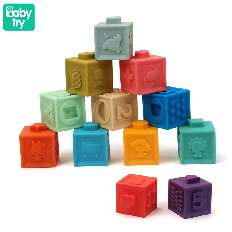12 шт. Детский мягкий пластиковый конструктор кубики | Игрушки и хобби