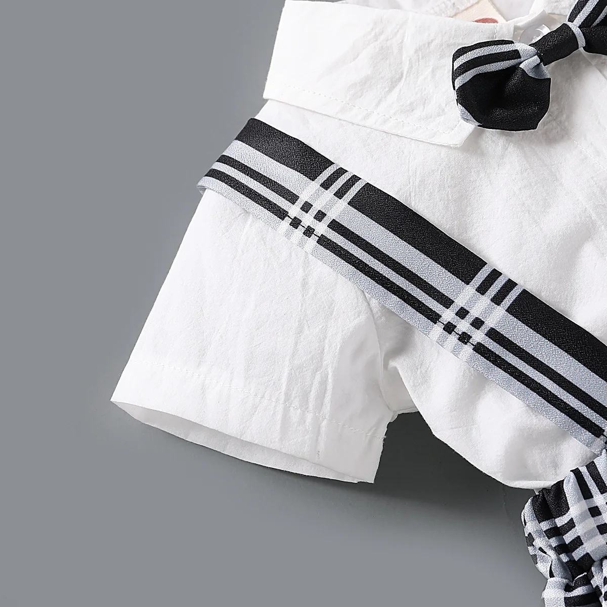 Spanish Children Clothing Sets Summer Toddler Baby Boys Bowtie Shirt Plaid Suspenders Shorts Outfits Boys Formal Gentleman Suits
Spanish Children Clothing Sets Summer Toddler Baby Boys Bowtie Shirt Plaid Suspenders Shorts Outfits Boys Formal Gentleman Suits