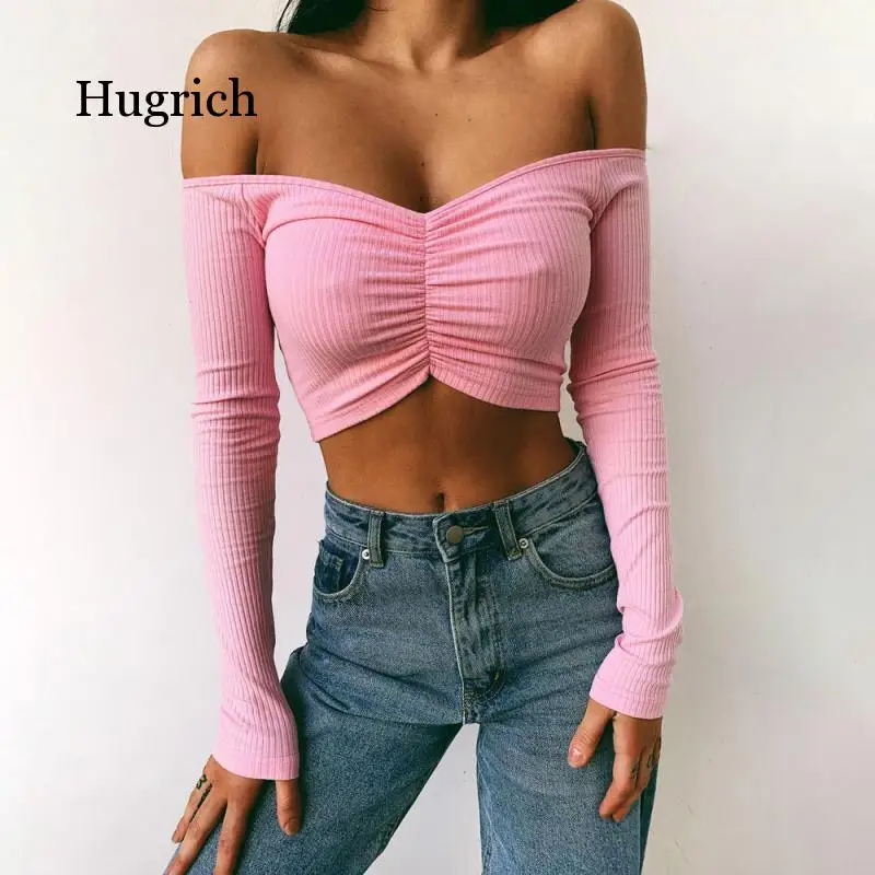 Off Shoulder Crop Top Women Summer Long Sleeve T Shirt V Neck tshirt Elegant Party Club Tee Shirt Femme Dames Streetwear
Off Shoulder Crop Top Women Summer Long Sleeve T Shirt V Neck tshirt Elegant Party Club Tee Shirt Femme Dames Streetwear