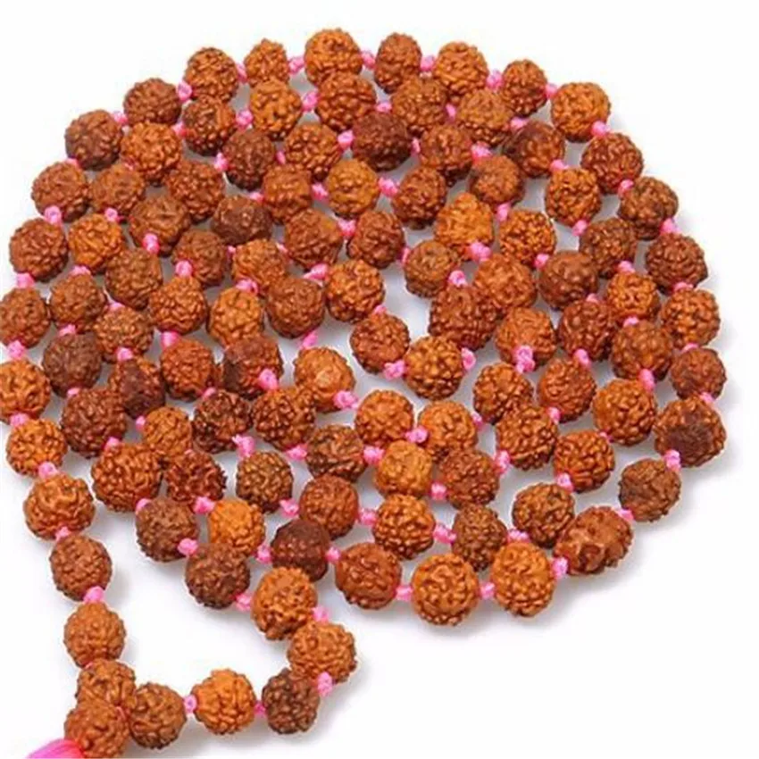 

Natural Rudraksha Necklace 108 Buddha Beads Bracelet Inspiration Blessing All Saints' Day Restore Chic Souvenir Chakra Elegant