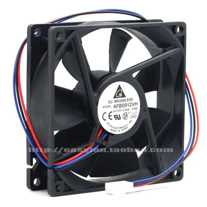 Original New Delta AFB0912VH 9025 9cm 0.6A 12V large air volume dual ball fan 92×92×25mm cooling fan cooler 
Original New Delta AFB0912VH 9025 9cm 0.6A 12V large air volume dual ball fan 92×92×25mm cooling fan cooler