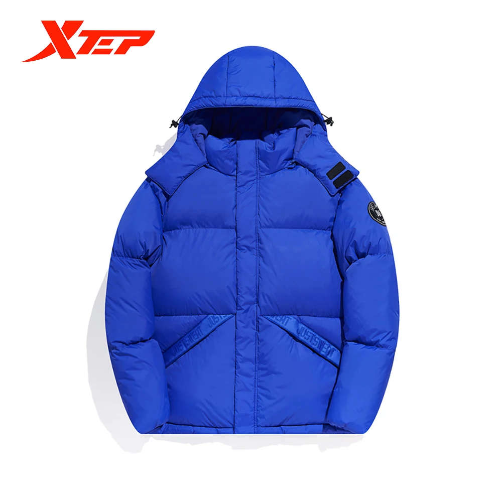 Мужской пуховик Xtep Wujie модная спортивная куртка теплое пальто с капюшоном