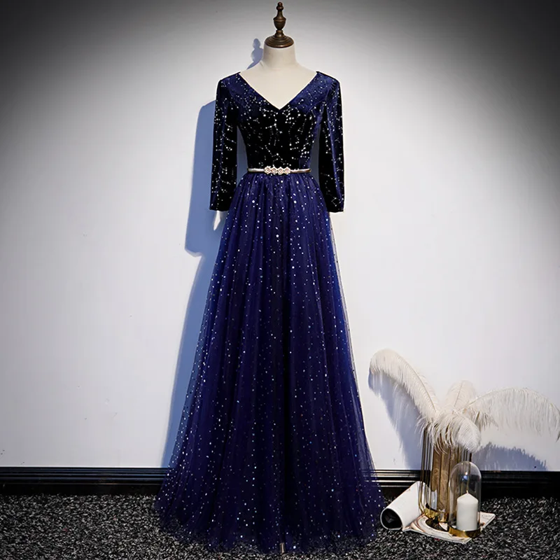 Long Evening Dresses 2021 3/4 Sleeves Prom Gowns Formal Party Dress vestidos de festa
Long Evening Dresses 2021 3/4 Sleeves Prom Gowns Formal Party Dress vestidos de festa