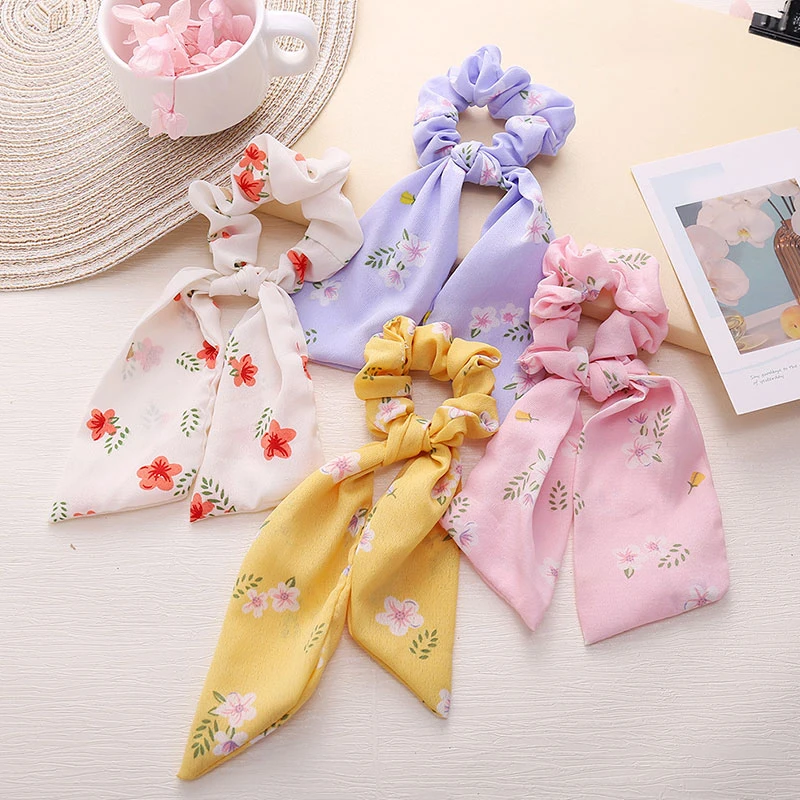 Fashion Floral Bow Scrunchies Long Ribbon Hair scarf For Women Girls Ponytail hodler Elastic Hair Bands Hair Accessories
Fashion Floral Bow Scrunchies Long Ribbon Hair scarf For Women Girls Ponytail hodler Elastic Hair Bands Hair Accessories