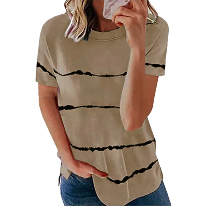 Top Women's t-shirts spring and summer tra printed striped cotton top harajukuv all-match loose round neck top woman tshirts 21
Top Women's t-shirts spring and summer tra printed striped cotton top harajukuv all-match loose round neck top woman tshirts 21