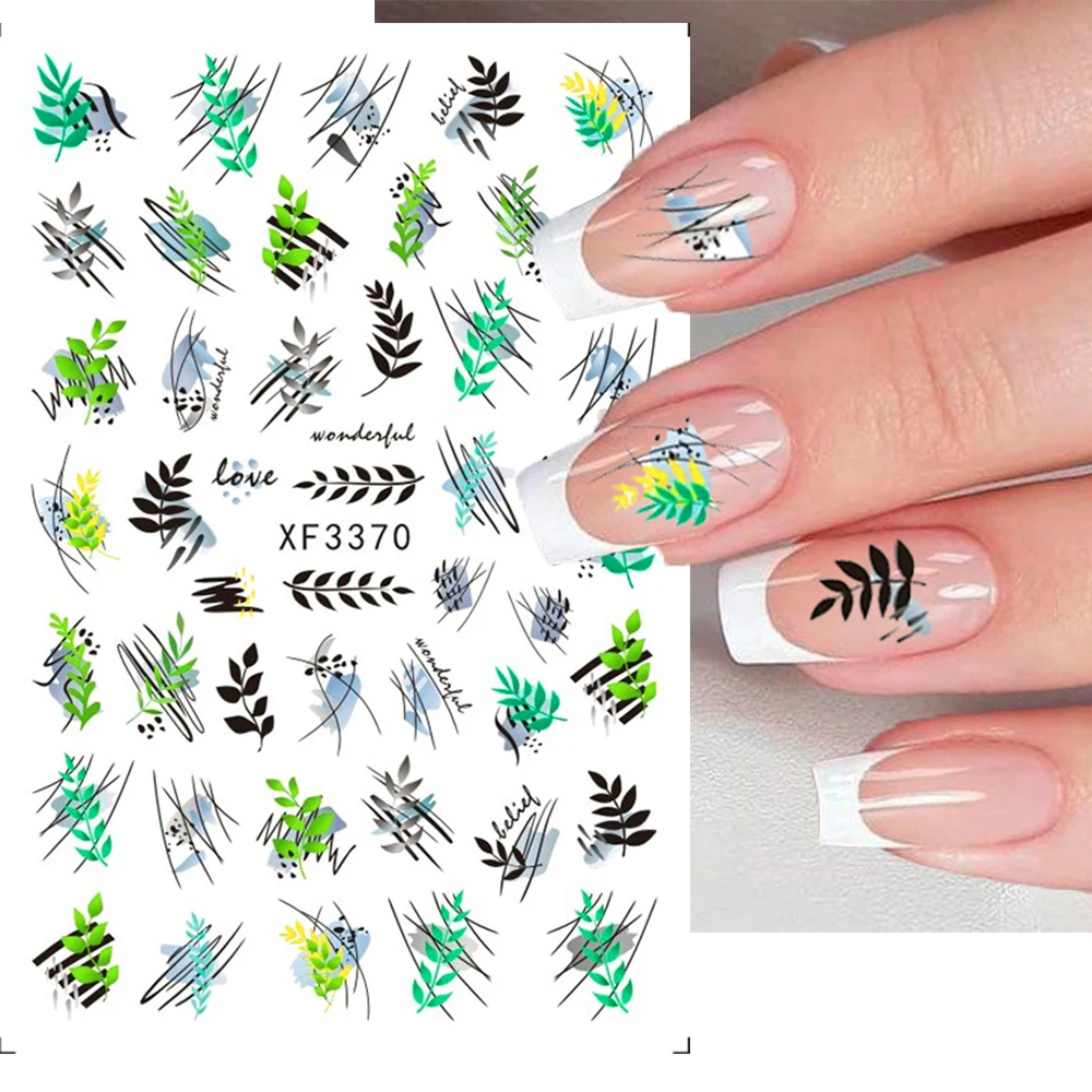 1 Sheet Green Leaves 3D Nail Stickers Geometry Lines Blooming Flowers Self Adhesive Sliders For Nails DIY Manicure Decorations
1 Sheet Green Leaves 3D Nail Stickers Geometry Lines Blooming Flowers Self Adhesive Sliders For Nails DIY Manicure Decorations