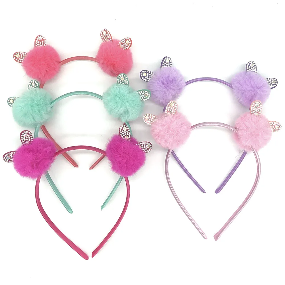 

Cute bows Rabbit ears Hairball girls hairbands kids headbands children hair hoop boutique tiara headwear hair accessories