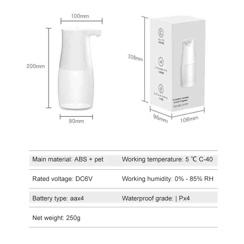 Portable Smart Sensor Automatic Alcohol Disinfection Sprayer 500ML Large Capacity Alcohol Disinfection Atomizer For Home
Portable Smart Sensor Automatic Alcohol Disinfection Sprayer 500ML Large Capacity Alcohol Disinfection Atomizer For Home