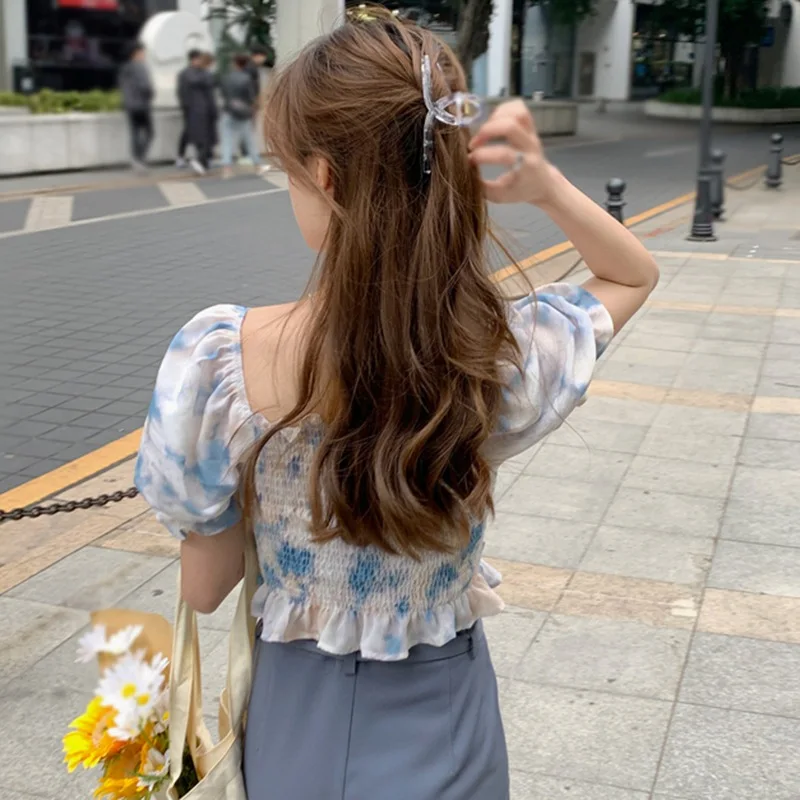Women Blouses Summer Elegantes Short Sleeve Tops French Style Puff Sleeve Blouses Korean Square Neck Tops Clothing
Women Blouses Summer Elegantes Short Sleeve Tops French Style Puff Sleeve Blouses Korean Square Neck Tops Clothing