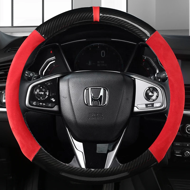 38CM Carbon Fibre Leather Steering Wheel Covers for Honda Accord City Civic Fit Brio CRV HRV Mobilio Odyssey Accessories
38CM Carbon Fibre Leather Steering Wheel Covers for Honda Accord City Civic Fit Brio CRV HRV Mobilio Odyssey Accessories