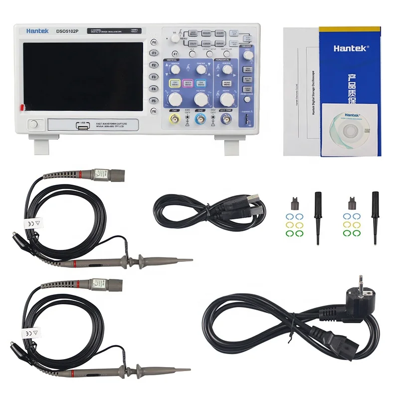 DSO5102P Signal function generator 100MHz 2 Channels USB Digital Storage Oscilloscope
DSO5102P Signal function generator 100MHz 2 Channels USB Digital Storage Oscilloscope